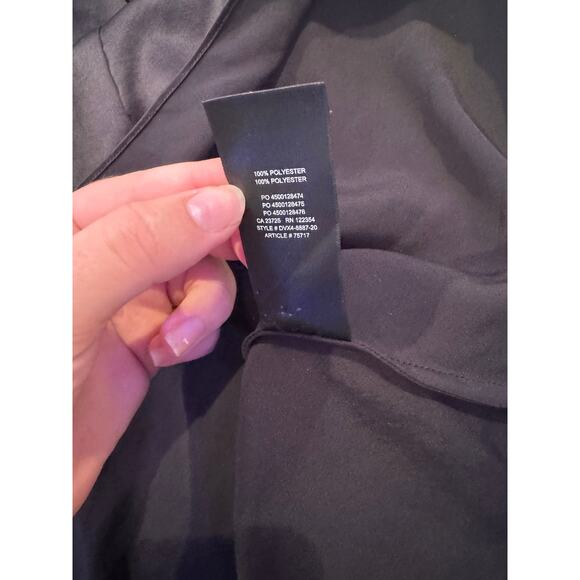 Aritzia Wilfred Only Slip Satin Midi Dress Black Large Adjustable Straps - Picture 7 of 8